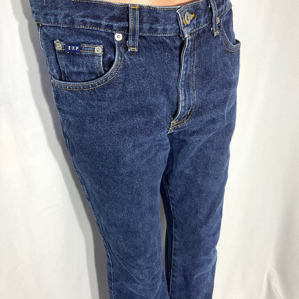 Express Bleus 7/8S Bootcut Dark Wash Jeans USA Made Womens 100% Cotton Short Y2K